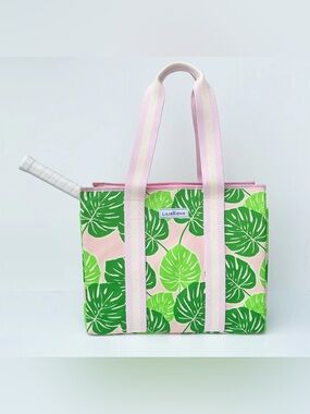 LILIBRIDGE Tennis Bag - The Tennis Bag, Pink Monstera NWT